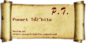 Ponert Tábita névjegykártya
